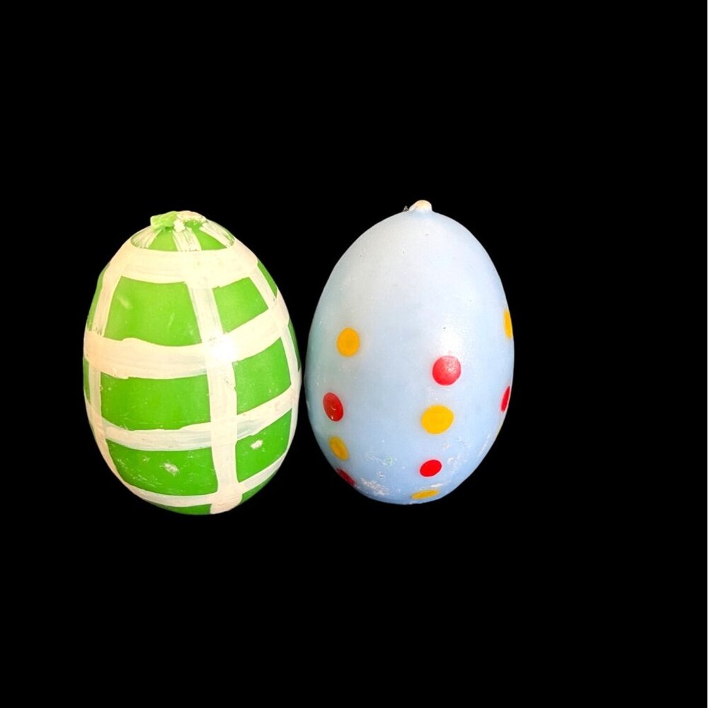 VTG Easter Bunny Rabbit Egg Wax Candle Holiday Spring Multi Color Red 10Pc Lot - Picture 5 of 8